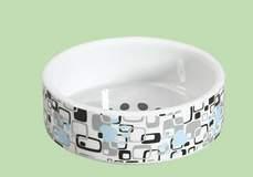 Keramikskål hvid m/firkant 19 cm